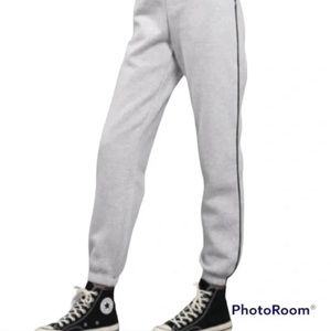 Brunette the label grey sweatpants with black pinstripe